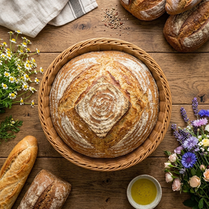 Vietnam Factory Wholesale Custom Size Natural Rattan <b>Bread</b> Proofing <b>Basket</b> Set with Removable Cloth Liner - Product Image 6