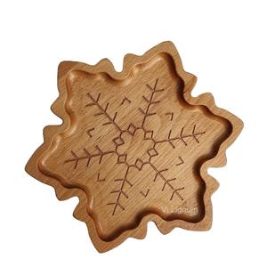 Bol de service en bois massif artisanal |   Plat de service en bois naturel pour les collations, les fruits, les aliments secs, utilisation à la maison et à l'hôtel - Product Image 2