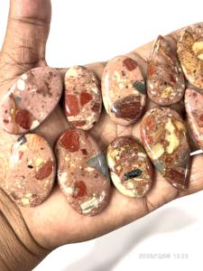 Cabujón de Jaspe Breca Natural, Piedra Preciosa Suelta, Formas y Tamaños Variados, Aproximadamente de 20 a 30 mm - Product Image 3