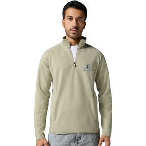 Custom Men's Half Zip Pullover Sweatshirt Soft Fleece <b>Long</b> <b>Sleeve</b> Casual Sports <b>Top</b> for Gym <b>Training</b> and Daily Wear - Product Image 1