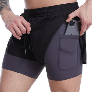 Custom Private Label Double Decker Gym Shorts OEM Bulk 2 in 1 Sports Shorts Wholesale Fitness Manufacturer - Product Image 4