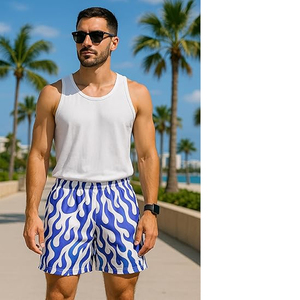 Pantalones Cortos Deportivos de Malla 100% Poliéster Estampados con Patrón de Llama, de Secado Rápido, de Cintura Media para Hombre, Muestras Gratuitas Personalizadas - Product Image 5