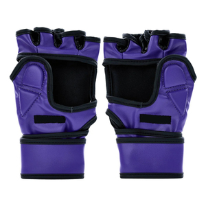 Gants de boxe MMA en cuir personnalisés OEM 7oz, demi-doigts, paume ouverte, protection UV, sangle de poignet réglable pour l'entraînement et le sparring - Product Image 3