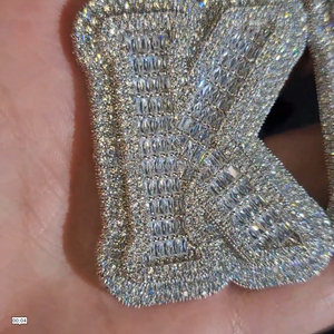 Anillo de Hombre de Plata de Ley 925 de Lujo Personalizado, Joyería Fina, Colgantes, Dijes, Engaste de Moissanita, Chapado en Oro de 18K, Letra Directa - Product Image 3