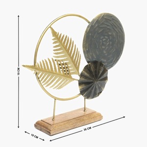 Minimalist Metal Sculpture Wooden Base <b>Table</b> Accent Modern Decor Piece Suitable for Interior Styling And Gifting Purpose - Product Image 2