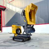 Mini-dumper sur chenilles entièrement hydraulique 500 kg 800 1000, petit dumper électrique à démarrage électrique, mini-dumper utilitaire sur chenilles