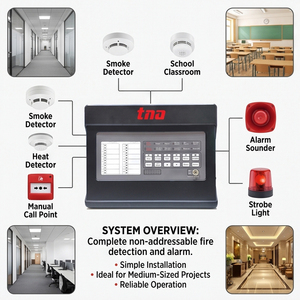 Panel de Control de Alarma Contra Incendios Convencional Tanda TXC7004 de 4 Zonas, AC220V, IP30, Compatible con Detectores de Humo y Calor - Product Image 5