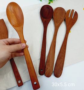 Natural Longan Wood <b>Cooking</b> <b>Utensils</b> Set Eco-Friendly Handicraft From Vietnam <b>Wooden</b> Spoon Spatula Tool Set - Product Image 6