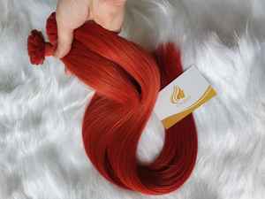 Extensions de cheveux Remy de qualité supérieure, couleur rouge cendré naturel, pointe plate, 100g, du fabricant Minh Khang Hair au Vietnam, au meilleur prix - Product Image 4