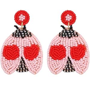 Pendientes colgantes con cuentas de diseño sonriente hechos a mano para eventos especiales bordado colorido diseño de moda para niñas y mujeres - Product Image 5