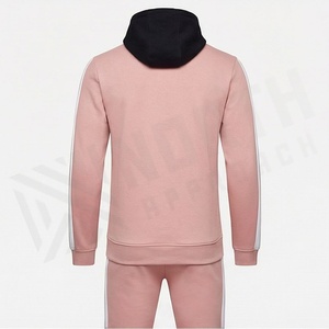 Unisex Color Blocking Hooded Tracksuit Full <b>Zipper</b> <b>Sweatshirt</b> With Side Pockets Autumn Casual Wear For Adults - Product Image 2