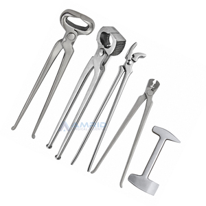 Horse Farrier Tool Kit 5-Piece Hoof Trimming & Horseshoeing Tools 15" Hoof Nippers 12" Nail <b>Puller</b> 14" Hoof Clincher - Product Image 2