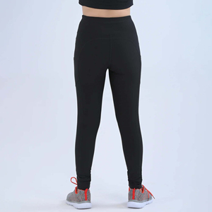 Custom Logo Solid <b>Ankle</b>-<b>Length</b> Elastic Waist Yoga <b>Leggings</b> for Women with Compression Elastic Waist Lightweight & Breathable - Product Image 4