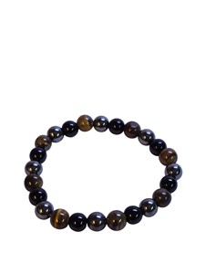 Pulsera de triple protección con piedras preciosas pulidas: hematita, turmalina negra, ojo de tigre y ágata. Joyería para regalo en Amayra Crystals. - Product Image 3