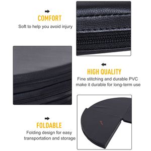 Portable 2'T X 5"W Foldable <b>Dance</b> <b>Pole</b> Crash Mat Lightweight Black for Round <b>Pole</b> <b>Dance</b> - Product Image 4
