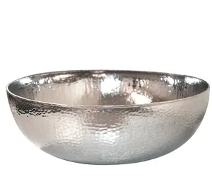 Bol en métal fait main, élégant et luxueux, pour fruits, décoration de table basse de salon, bol central en métal de qualité supérieure pour hôtel - Product Image 1