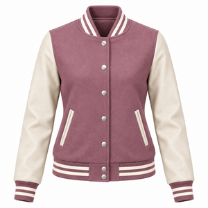 Parches Bordados de Alta Calidad, Chaqueta Varsity Corta Personalizada con Logotipo de Béisbol para Mujer, Precio al por Mayor - Product Image 5