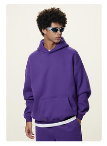 Conjunto de Sudadera con Capucha y Pantalones Deportivos de Color Sólido, Talla Grande, Unisex, Estilo Casual, Holgado, 2 Piezas, Ropa Deportiva para Hombre y Mujer - Product Image 4