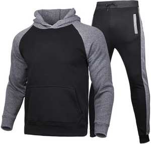 Ensemble sweat-shirt à capuche et jogging pour homme, couleur unie, streetwear, coupe classique, vêtements d'hiver, tissu en molleton 100% coton, poche - Product Image 5