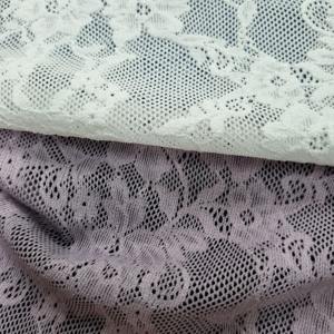 Tela de Encaje Floral Delicado con Diseño de Enredaderas, 147 cm de Ancho, Ligera, Elástica, Suave, Texturizada, con Spandex/Nylon en el Reverso, para Vestidos de Novia y Blusas - Product Image 1