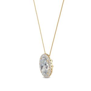 Colgante de oro amarillo de 18 quilates para mujer con diamante ovalado cultivado en laboratorio de 0.80 CTW, joyería elegante para aniversarios y eventos especiales - Product Image 4