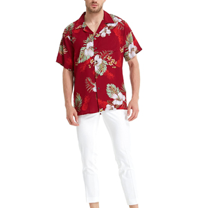 Chemise pour homme à manches courtes, imprimée, avec boutons en corne, col rabattu, chemise de plage, chemise décontractée d'été, légère, en lin, pour les vacances - Product Image 4