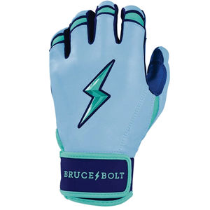 ถุงมือตีเบสบอลรุ่น Replica Bruce Bolt Premium Pro Navy Series แบบข้อมือสั้น สีชมพูและสีเขียวอมฟ้า ทำจากหนัง Cabretta 100% หนา 0.9 มม. - Product Image 4