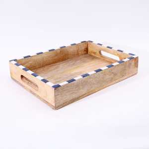 Bandeja ovalada de madera hecha a mano para servir y decorar el hogar, y tabla de madera para cortar chocolate y servir alimentos. - Product Image 6