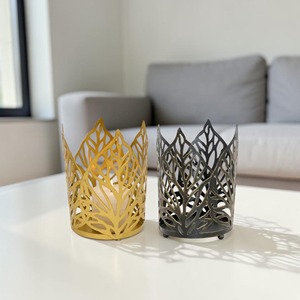 Set Of 2 Designer <b>Candle</b> Holders Decorative Metal And Glass Accent Perfect For Stylish Reflections And Modern Interiors - Product Image 2