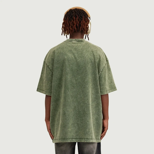 Camiseta de hombre vintage de algodón grueso con lavado, corte ajustado, pedrería, estampado DTG, cuello redondo y gráfico personalizado. - Product Image 2