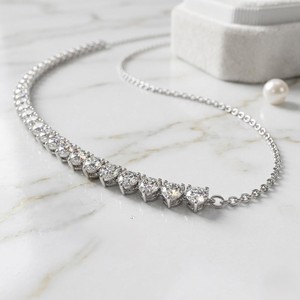 3.00 CTW Lab Grown E Color Brilliant Cut Prong-Set Curved Diamond <b>Pendant</b> Necklace 9K <b>Solid</b> <b>Gold</b> for Certified Matching Chain - Product Image 4