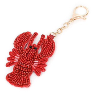 Handmade Beaded Lobster Keychain Red Lobster <b>Keyring</b> Ocean Theme Bag <b>Charm</b> Coastal Beach Accessory Embroidered Marine Life Fashi - Product Image 5