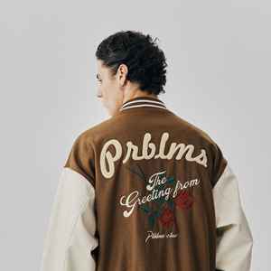 Premium College Varsity Baseball Jacket Custom Logo Canvas <b>Stand</b> Collar Breathable & Heated Front Logo Position OEM Service - Product Image 2