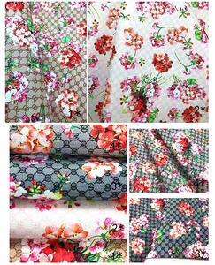 V285 Textiles Leather Product Luxury Brand Style Letter and Floral PVC Leather Fabric for <b>Shoes</b> Bags <b>Accessories</b> Craft Supplies - Product Image 5