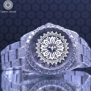Charm_Jewels Women's Luxury Stainless Steel <b>Watch</b> 38mm Round Analog Quartz Sapphire Crystal Folding Clasp - Product Image 1
