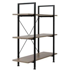 Libreria Angolare Industriale a 3 Ripiani con Design Moderno, Scaffali in Legno Vintage e Metallo per Soggiorno o Hotel - Product Image 5