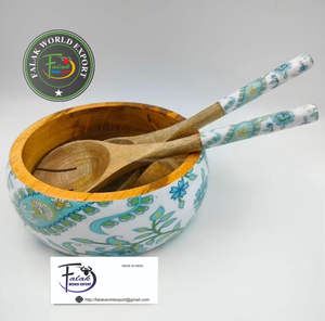 Ensaladera de madera de nuevo diseño con cuchara, accesorios de cocina populares y multiusos o decoración de mesa de regalo de Navidad decorativa, boda FWE - Product Image 5