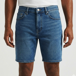 OEM Service Wholesale Custom Made Men's Nonwoven <b>High</b> <b>Waist</b> <b>Jeans</b> <b>Shorts</b> 100% Cotton Solid Casual Quick Dry Eco-Friendly - Product Image 5