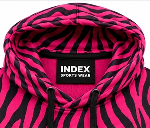 เสื้อฮู้ดพิมพ์ลายม้าลายสีชมพูสำหรับผู้ชาย INDEX เสื้อสเวตเชิ้ตมีฮู้ดสไตล์สปอร์ตแบบลำลอง - Product Image 6