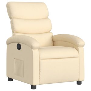 Sillón Reclinable de Tela Crema 100% Poliéster, Construcción Duradera de Madera Contrachapada y Metal - Product Image 2