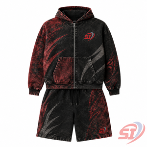 High Quality Acid Wash 100% Cotton Streetwear <b>Hoodie</b> <b>and</b> <b>Shorts</b> <b>Set</b> <b>Men</b> Custom Logo OEM ODM Supplier 320g - Product Image 1