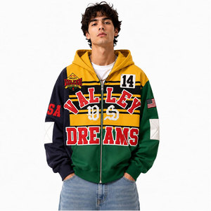 Sudadera con capucha Valley Dreams para hombre, con cremallera, estilo urbano, con bloques de color, de poliéster y algodón, tejido French Terry, oversize, para otoño - Product Image 4