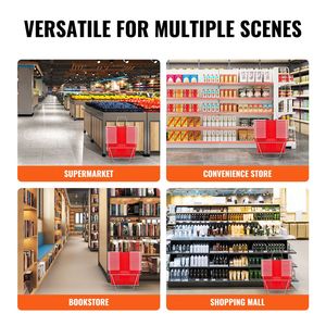 Lot de 12 paniers de courses en plastique durable de 21 L, 16,5 x 11,8 x 8,27 pouces, panier de courses portable avec poignée et support, idéal pour les courses d'épicerie - Product Image 6
