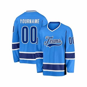 Maillot de hockey sur glace personnalisé par sublimation, nom et numéro personnalisés, vêtements d'équipe, manches longues, col en V, pour hommes adultes - Product Image 5