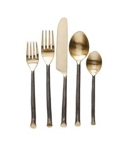 Banquet de mariage de luxe en acier inoxydable plaqué or couverts couverts couverts cuillère et fourchette ensemble de 4 best-seller - Product Image 1