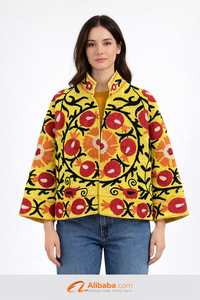 Chaqueta Bomber con Capucha para Mujer, Estampado Animal, Estilo Étnico, Oversize, Abrigo Artesanal para Festival, Invierno, Grueso, Impermeable, Lona, Algodón, Tela No Tejida - Product Image 4