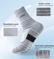 Chaussettes en coton tricotées de haute qualité pour hommes et femmes, idéales pour la randonnée, l'athlétisme, la course à pied, avec amorti, compression et respirabilité (ODM)