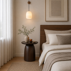 Mesa de Centro Moderna Contemporánea de Madera Maciza, Color Marrón Oscuro Premium, para Sala de Estar, Dormitorio, Hotel, Muebles de Lujo, Duraderos y Fáciles de Limpiar - Product Image 2