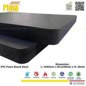 แผ่นพีวีซี WPC โฟมหนา18มม. หนา0.6ก./cm3สีดำสีทึบสำหรับวัสดุกันซึม - Product Image 6