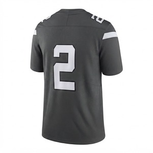 Camiseta Deportiva de Fútbol Americano Gris de Moda para Hombre, Ropa Deportiva Transpirable con Malla Frontal, 100% Poliéster, Secado Rápido, Manga Corta - Product Image 2